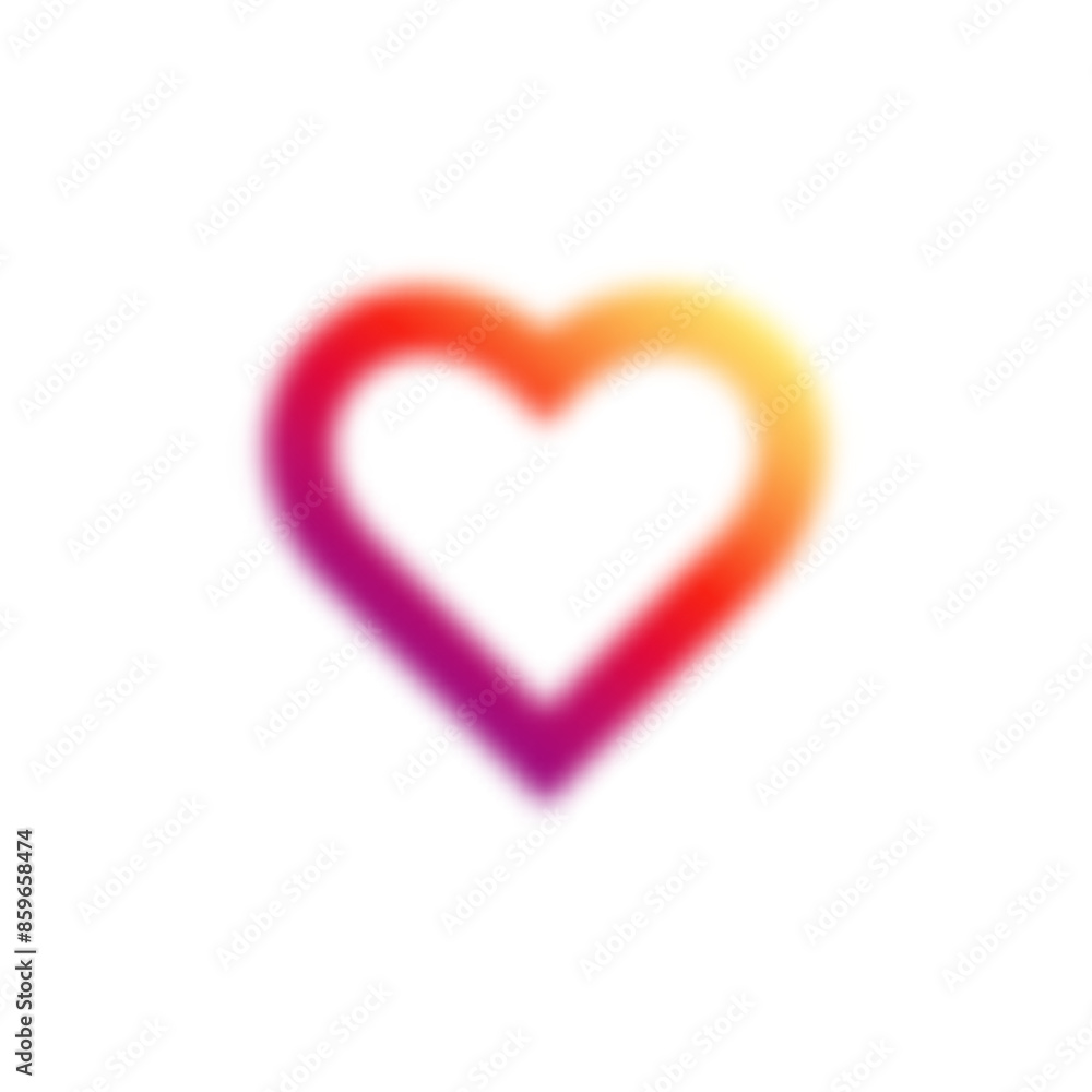 Poster pink heart with gradient and blur effect, y2k shape. love element with abstract lines and aura. aest