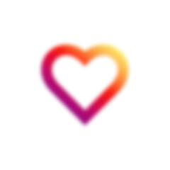 Pink heart with gradient and blur effect, Y2K shape. Love element with abstract lines and aura. Aesthetic design for poster and sticker. Flat vector illustration isolated on white background.