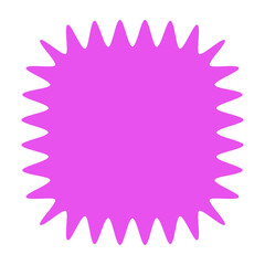 Zigzag circle badge, color rectangle frames set. Label price callout. Flat vector illustration isolated on white background.