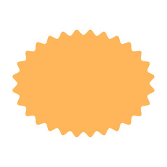 Zigzag circle badge, color rectangle frames set. Label price callout. Flat vector illustration isolated on white background.