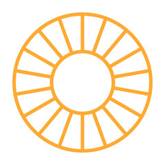 Pie chart with different segments in a circular diagram. wheel graph divided into parts and sections. Flat vector illustration isolated on white background.