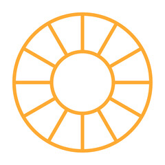 Obraz premium Pie chart with different segments in a circular diagram. wheel graph divided into parts and sections. Flat vector illustration isolated on white background.
