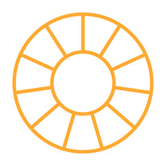 Obraz premium Pie chart with different segments in a circular diagram. wheel graph divided into parts and sections. Flat vector illustration isolated on white background.
