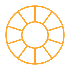 Obraz premium Pie chart with different segments in a circular diagram. wheel graph divided into parts and sections. Flat vector illustration isolated on white background.