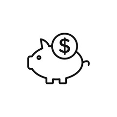 Finance Piggy Bank Icon Ideal for Savings and Money Management