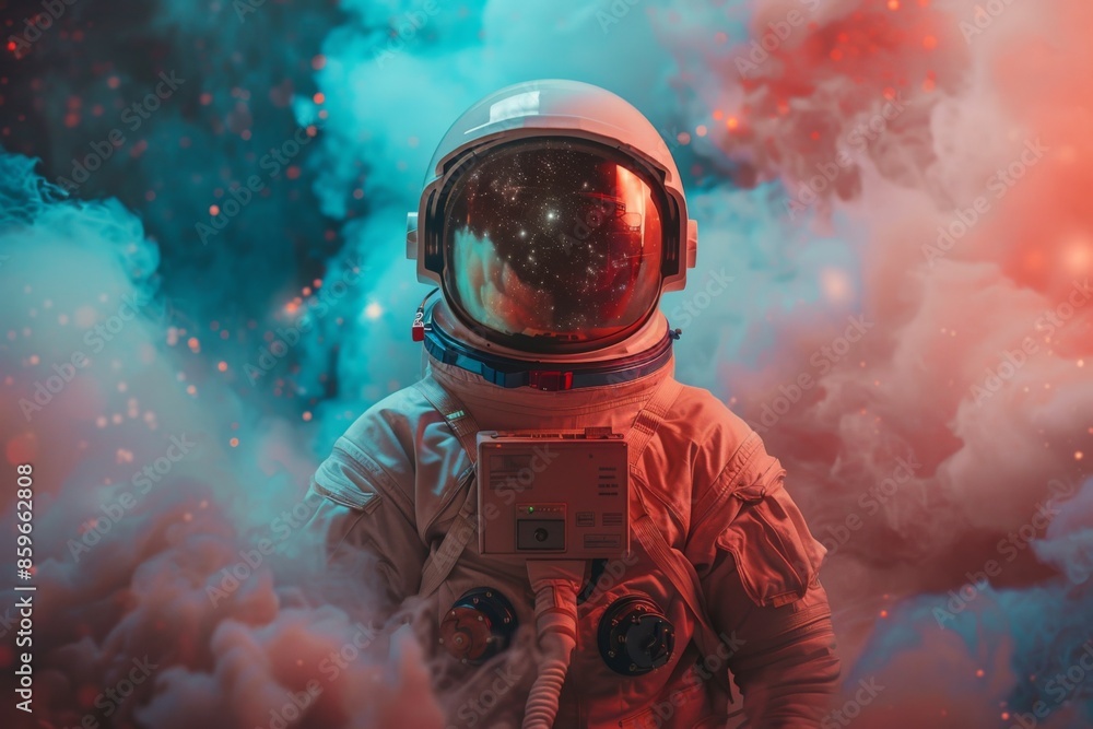 Wall mural Astronaut in a Mystical Nebula