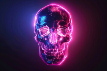 Neon Skull Vibrant Colors