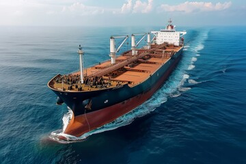 Cargo Ship in Open Sea