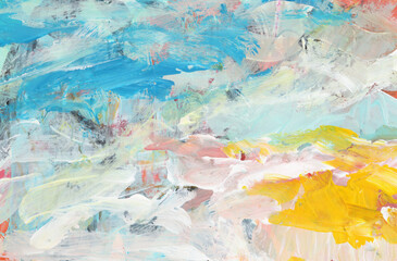 Art Watercolor and Acrylic brushstroke smear blot painting. Abstract texture pastel color stain background.