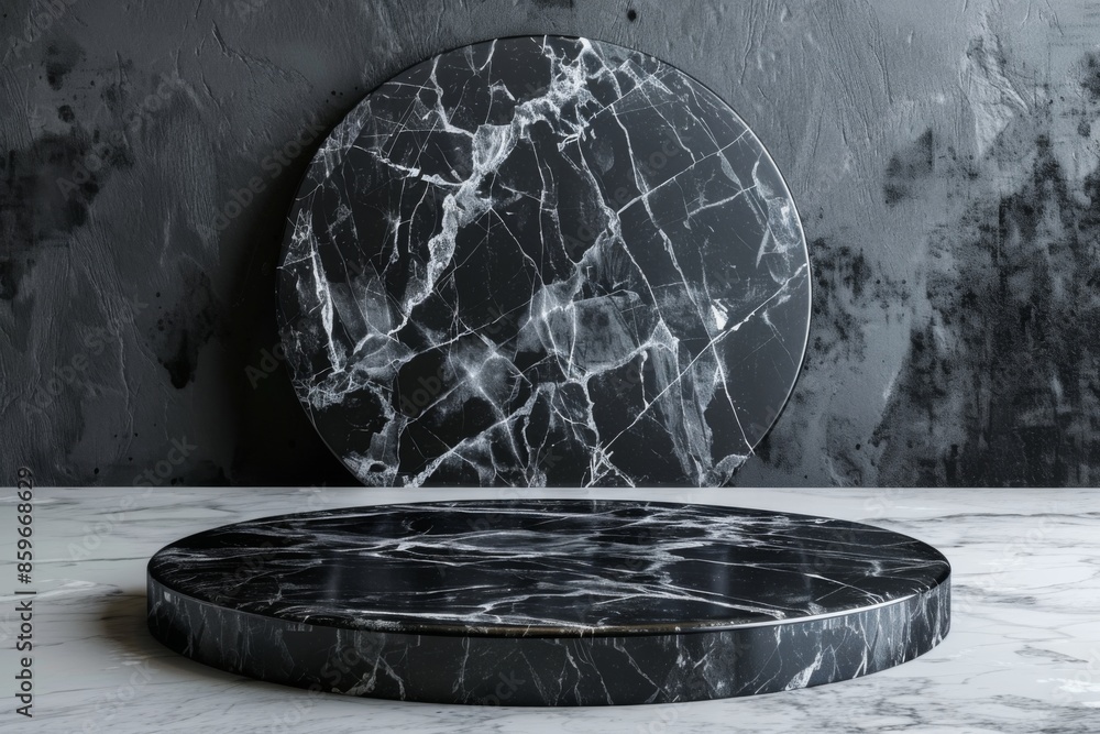 Sticker Elegant Black Marble Showcase