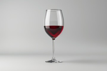 Red Wine Glass on Minimalist Background