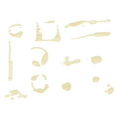 シンプルな筆跡の水彩テクスチャー素材　ベクター