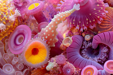 Fototapeta premium The beauty of marine life and coral reefs is a stunning display of underwater natural art