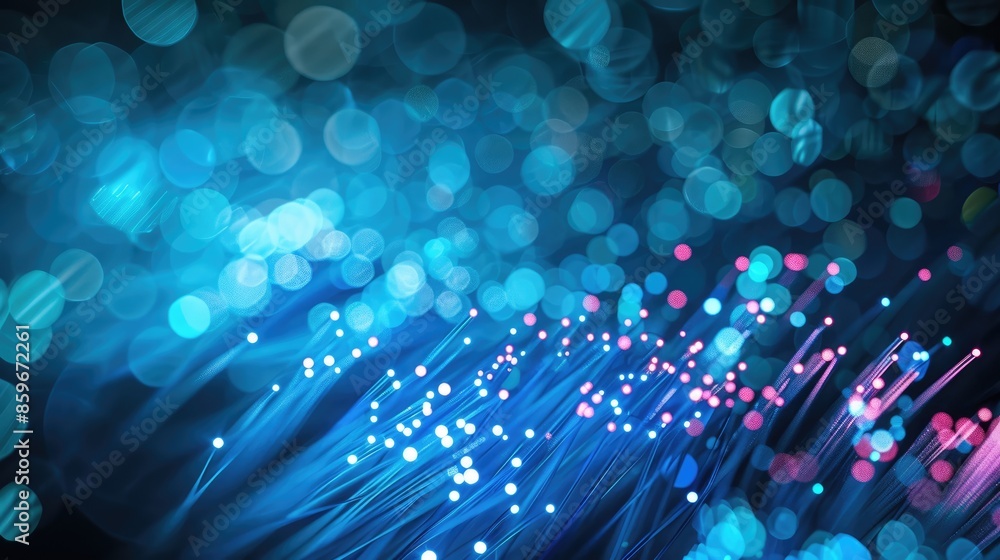 Poster concept of global communication using fiber optic technology for computer data