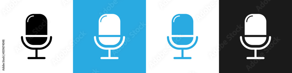 Poster microphone sign. simple microphone icon or symbol. vocal and communication on distance concept. vect