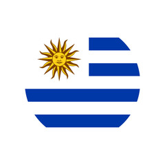 Obraz premium Round Uruguay flag icon