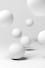 White spheres. 3d illustration.