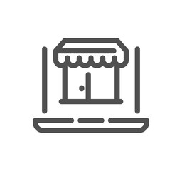 Shop management related icon outline and linear vector.	
