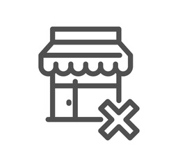 Shop management related icon outline and linear vector.	
