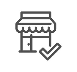 Shop management related icon outline and linear vector.	
