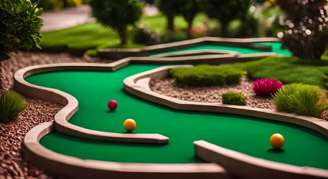 Minigolf course for children.