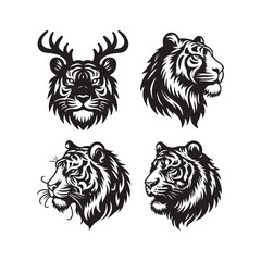 Tiger Head Tattoo. Mascot Creative Design and vector