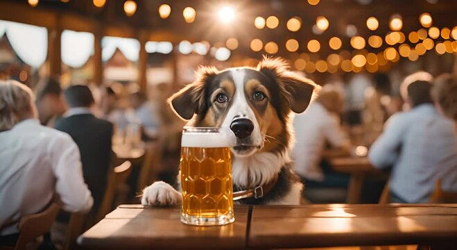 Dog at the oktoberfest.