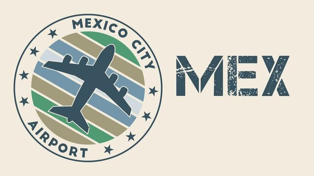 Licenciado Benito Juarez Mexico City airport intro video. Mexico City airport information animation. Trendy 4K video.