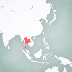 Map of East Asia - Thailand