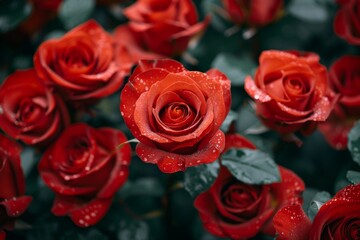 Obraz premium Red Roses in Bloom