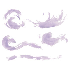 スピード感のあるダイナミックな筆跡の波の水彩テクスチャー素材　ベクター