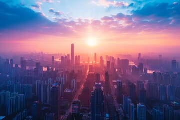 Fototapeta premium Urban Sunrise Skyline