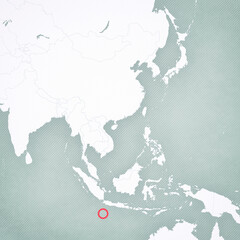 Obraz premium Map of East Asia - Christmas Island