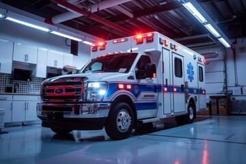 Ambulance in modern emergency facility