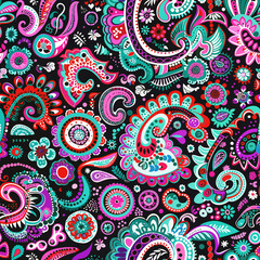 Decorative seamless pattern. Repeating colorful design.