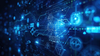 Medical technology , telemedicine, virtual hospital, healthcare and medicine background