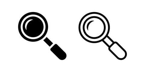 Magnifying Glass icon set. Search sign. Flat illustration of vector icon on white background