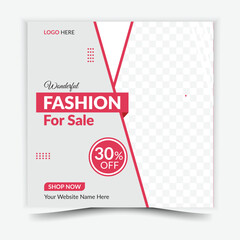 Creative modern fashion design social media post template