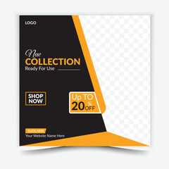 Creative modern fashion design social media post template