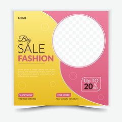 Creative modern fashion design social media post template