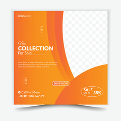 Creative modern fashion design social media post template