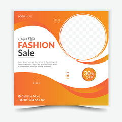 Creative modern fashion design social media post template