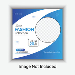 Creative modern fashion design social media post template