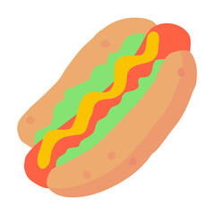 Hot Dog Line Style Icon  vector design and illustration template