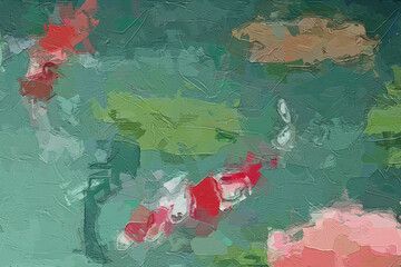 Oil paintings and various flowers, lotus leaves, lotus flowers, fish, mandarin ducks, cats, dogs, chrysanthemums, all beautiful