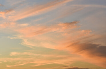 Fototapeta premium Beautiful, colorful clouds at sunset sky 