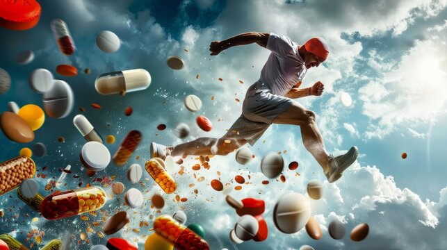 football action scene with competing soccer players