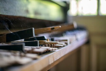 Old historic haunted orphanage in an abandoned palace in Hungary