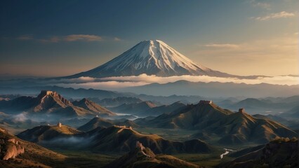 Realistic landscape of tropical mountains