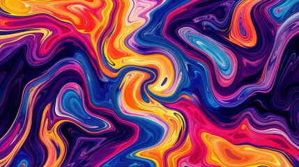 Abstract Swirling Lines in Vibrant Colors